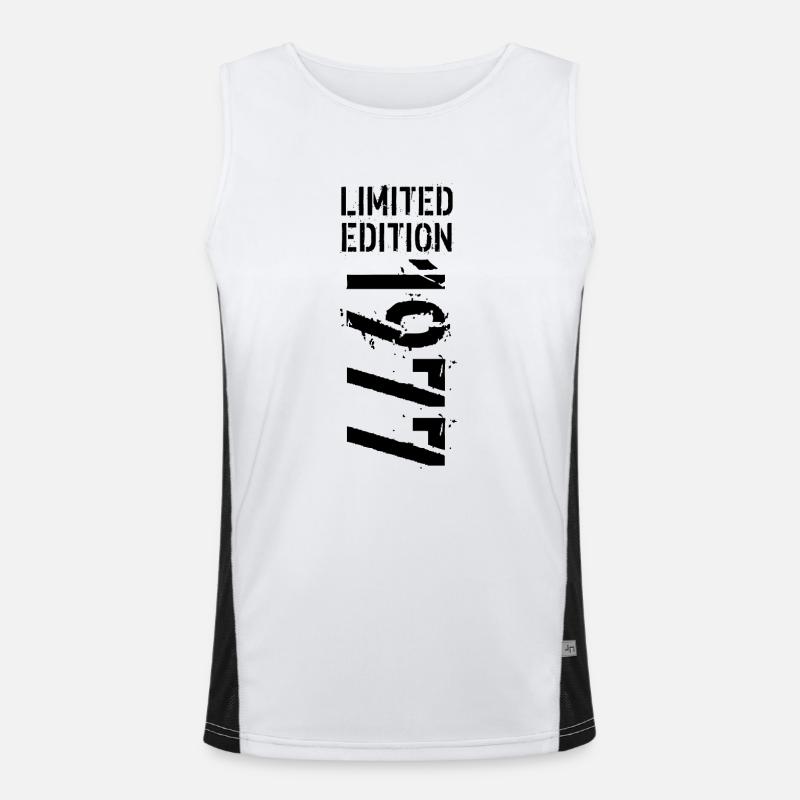 LIMITIERTE EDITION 1977 SCHWARZ Funktionelles Kontrast-Tank Top für Männer 