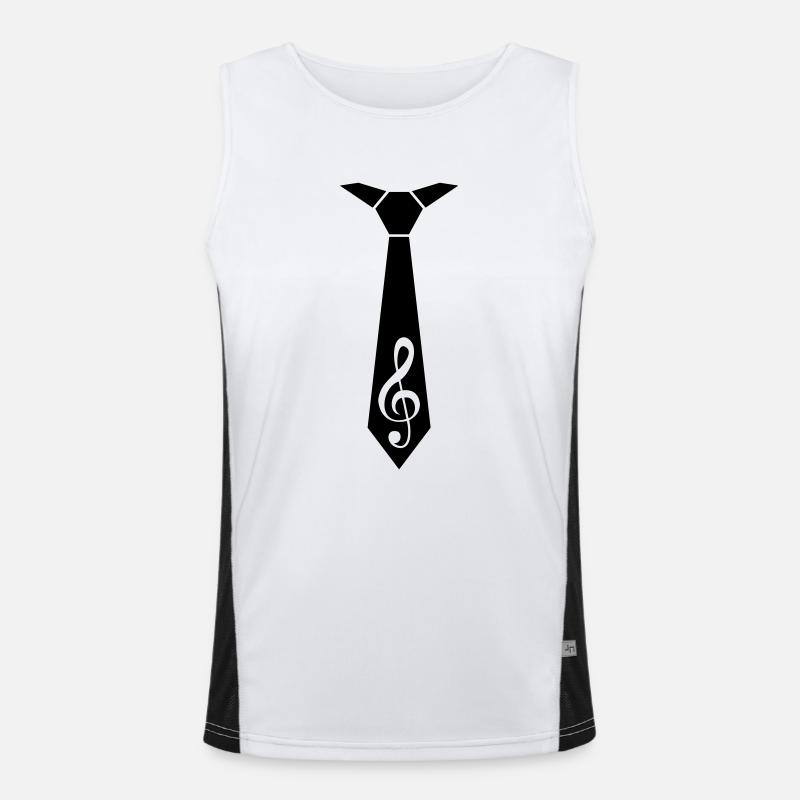 Clef de musique note cravate style occasion Débardeur respirant contrasté Homme 
