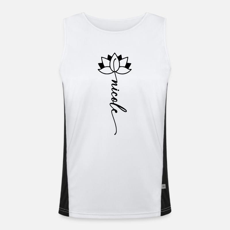 Nicole Name Blumenschrift Funktionelles Kontrast-Tank Top für Männer 