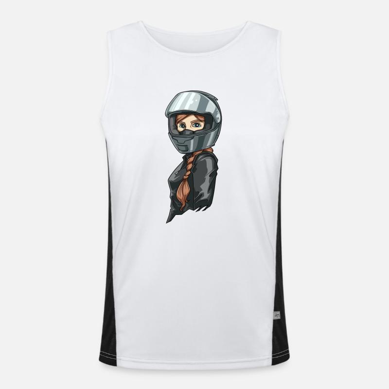 Lady Biker for a motorcyclist Biker Men's Functional Contrast Tank Top 