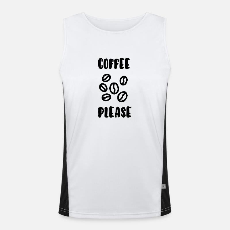 Kaffee bitte Funktionelles Kontrast-Tank Top für Männer 