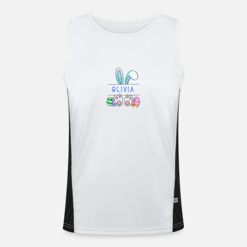 Easter Bunny, rabbit, cute - Men's Functional Contrast Tank Top  - white/black