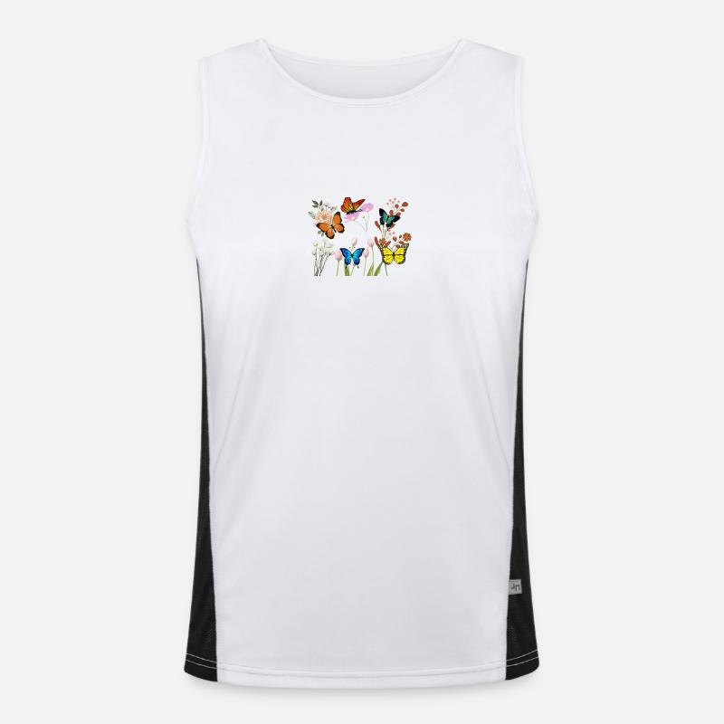 Blumen Funktionelles Kontrast-Tank Top für Männer 