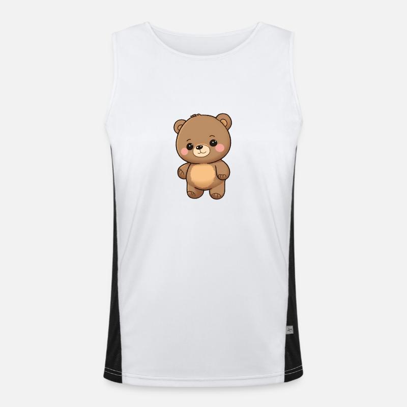 Totally cute bear Men's Functional Contrast Tank Top 