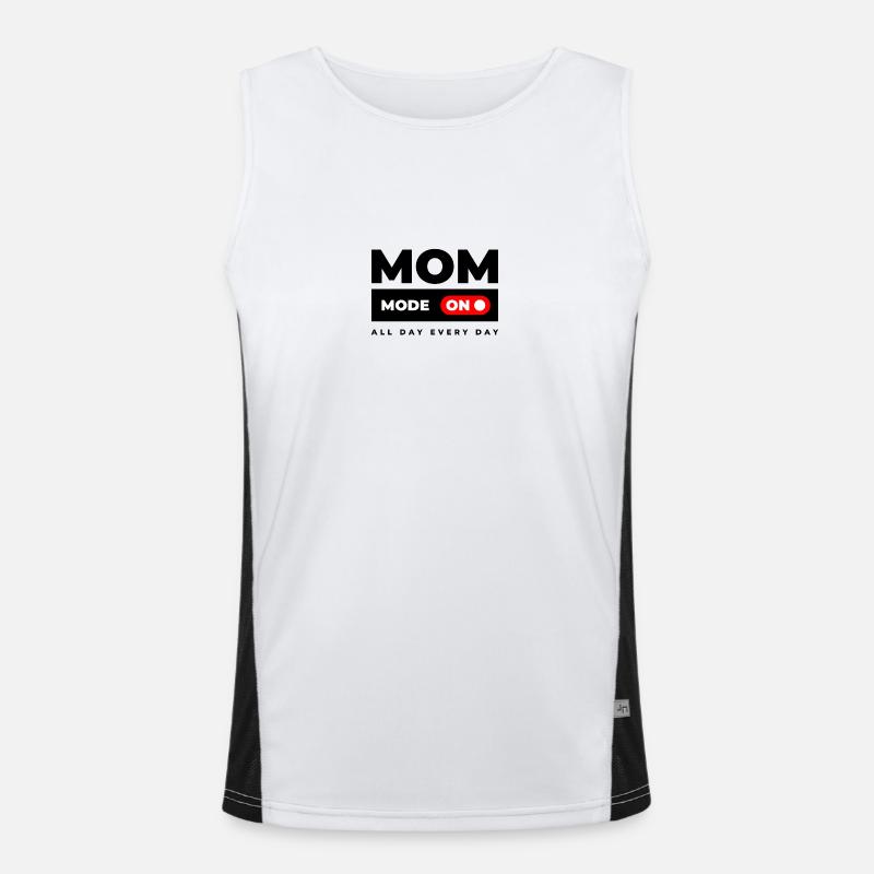 Mom Mode On - Men's Functional Contrast Tank Top  - white/black