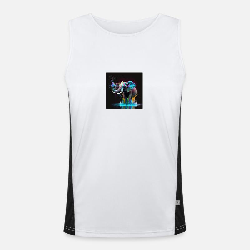 Colored elephant, unique design Men's Functional Contrast Tank Top 