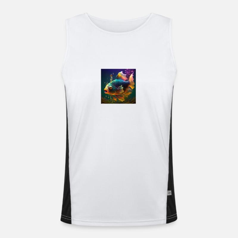 Poisson coloré, design unique Débardeur respirant contrasté Homme 