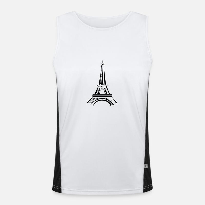 Eiffel Tower Men's Functional Contrast Tank Top 