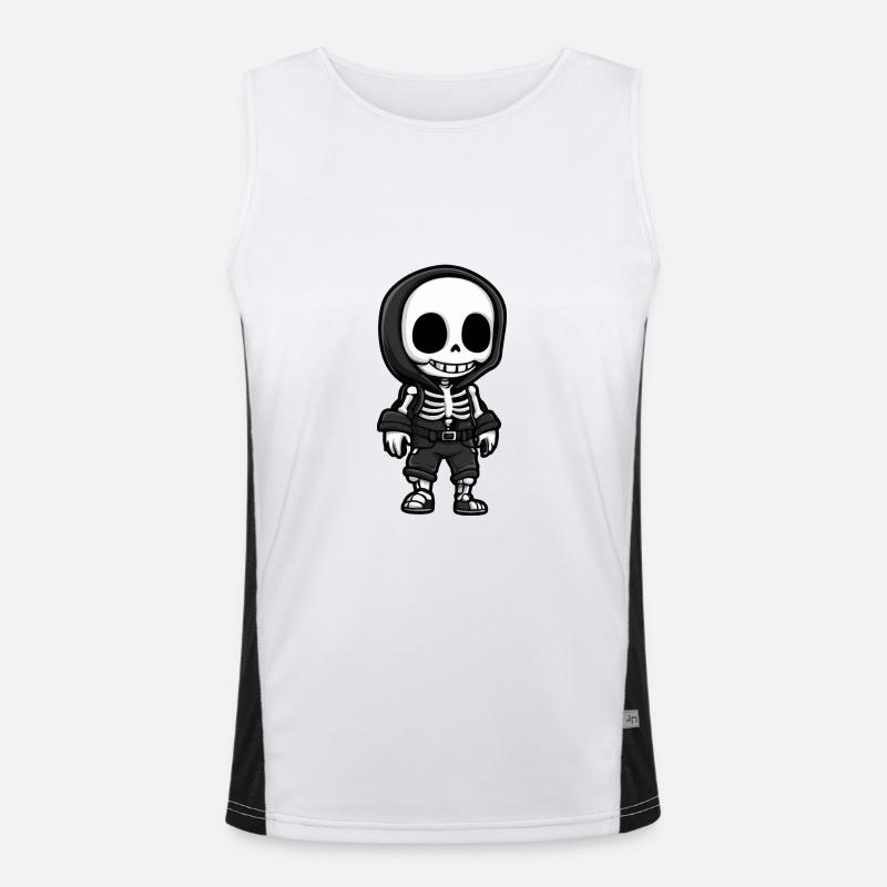 Squelette Bande Dessinée Halloween Bébé Débardeur respirant contrasté Homme 