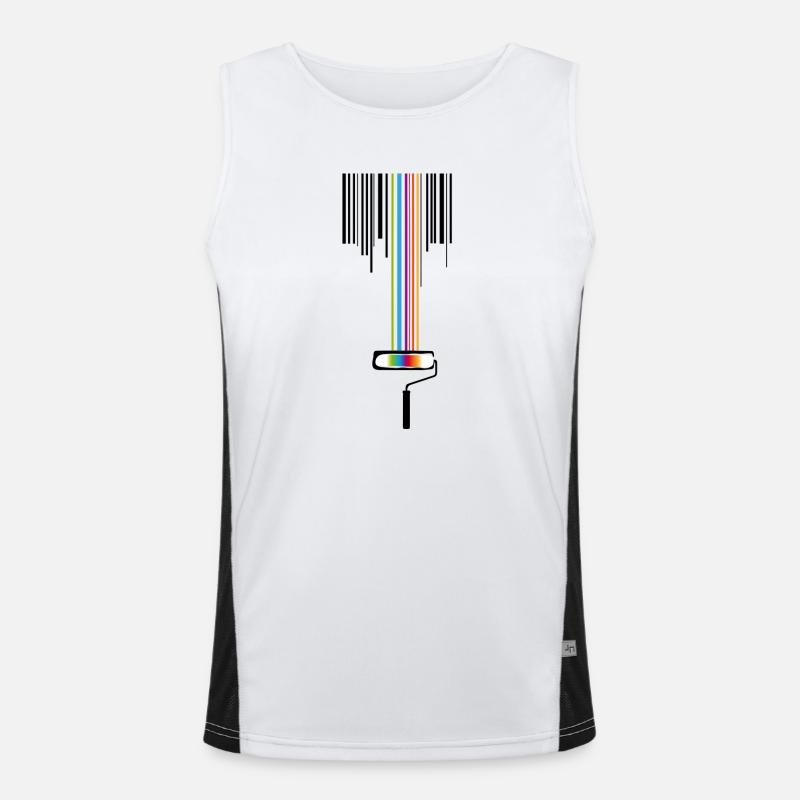 Farbrolle mit Strichcode Funktionelles Kontrast-Tank Top für Männer 