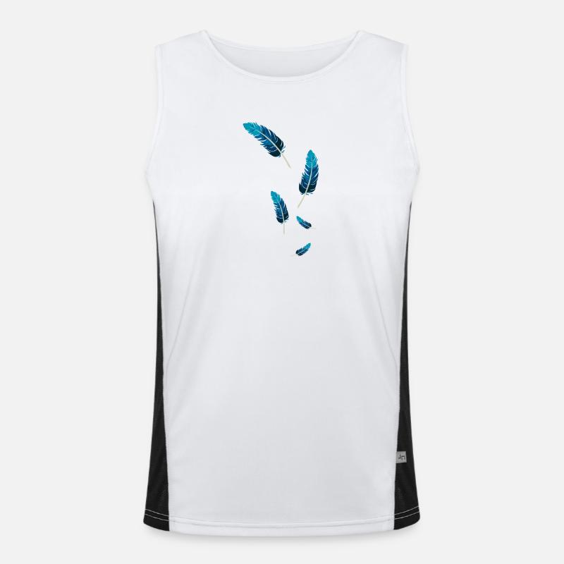 Blue Feathers Men's Functional Contrast Tank Top 