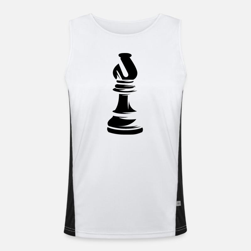 bishop läufer figur schach chess symbol Vektor Funktionelles Kontrast-Tank Top für Männer 