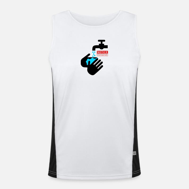 Sichere Handwäsche Illustration Funktionelles Kontrast-Tank Top für Männer 