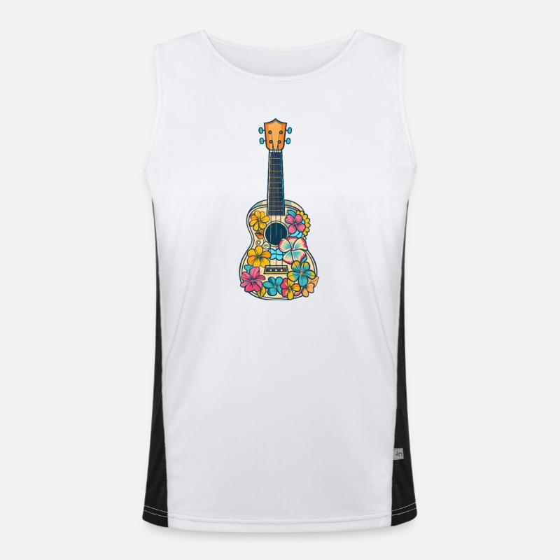 Ukulele Comic Style Men's Functional Contrast Tank Top 