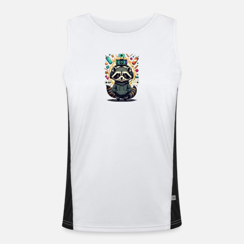Waschbär Streamer  Funktionelles Kontrast-Tank Top für Männer 
