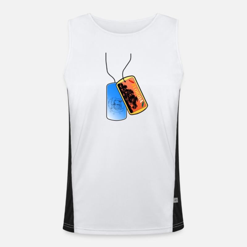 Erkennungsmarke FLORIDA Astronaut Strand Space Funktionelles Kontrast-Tank Top für Männer 