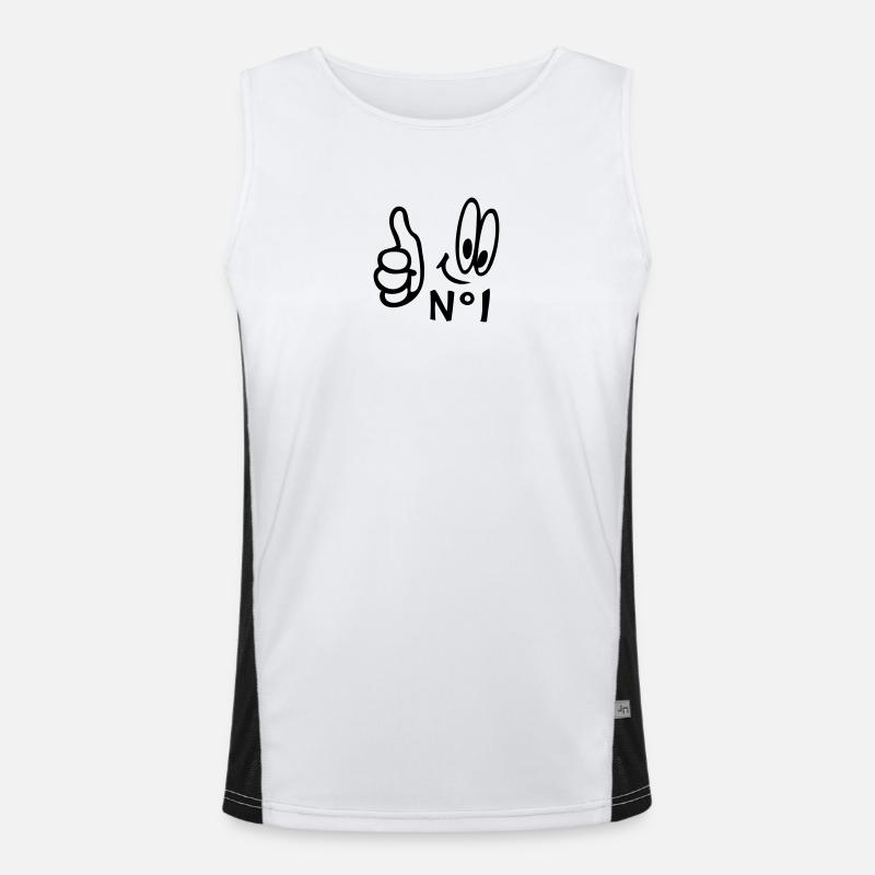 Number One, Comic Funktionelles Kontrast-Tank Top für Männer 