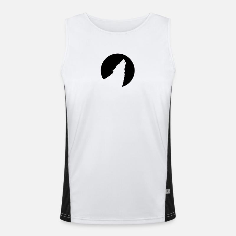 heulender Wolf Funktionelles Kontrast-Tank Top für Männer 