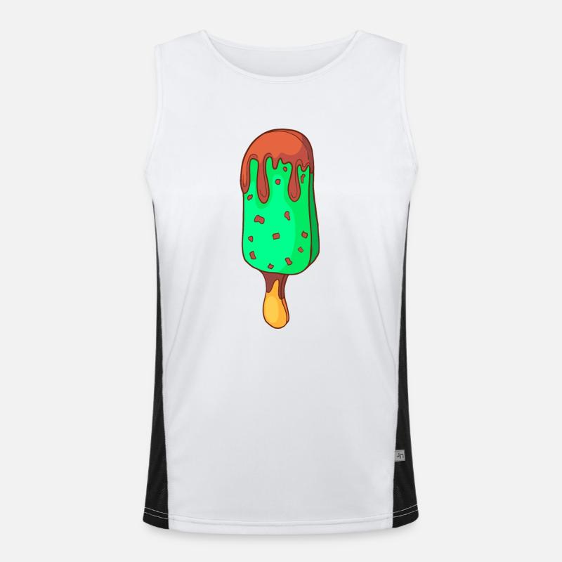 Eis Speiseeis Eiskrem Eiscreme Kugeleis Eisbecher Funktionelles Kontrast-Tank Top für Männer 
