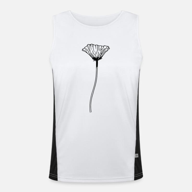 Mohn Blume Funktionelles Kontrast-Tank Top für Männer 