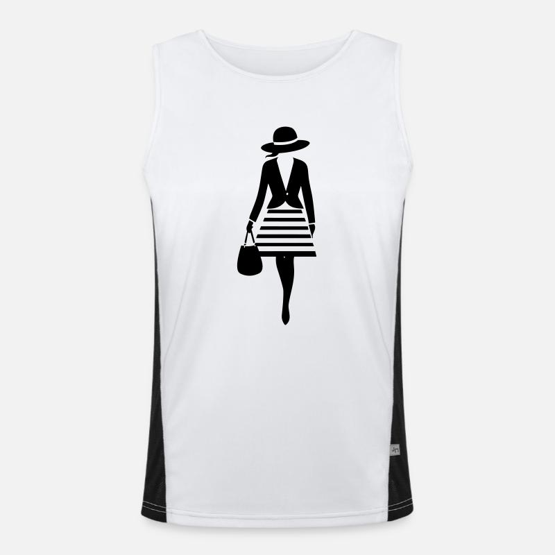 Classy Lady - Men's Functional Contrast Tank Top  - white/black