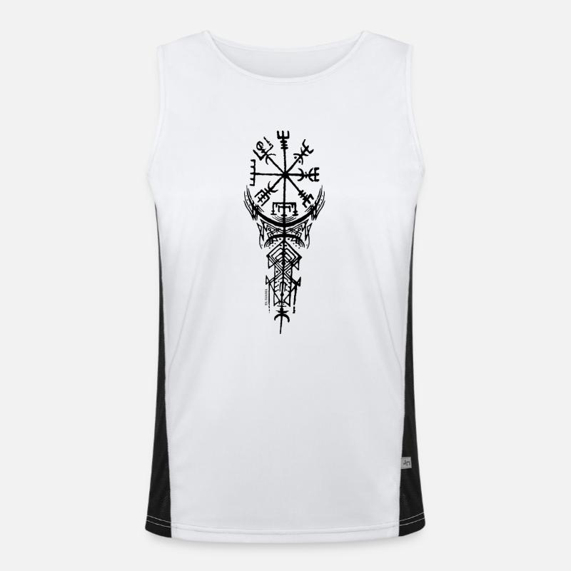 CELTIC PATTERN TATOUAGE2 - Men's Functional Contrast Tank Top  - white/black