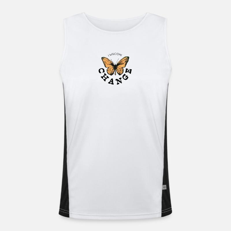 ICH BEGRÜSSE DIE VERÄNDERUNG Funktionelles Kontrast-Tank Top für Männer 