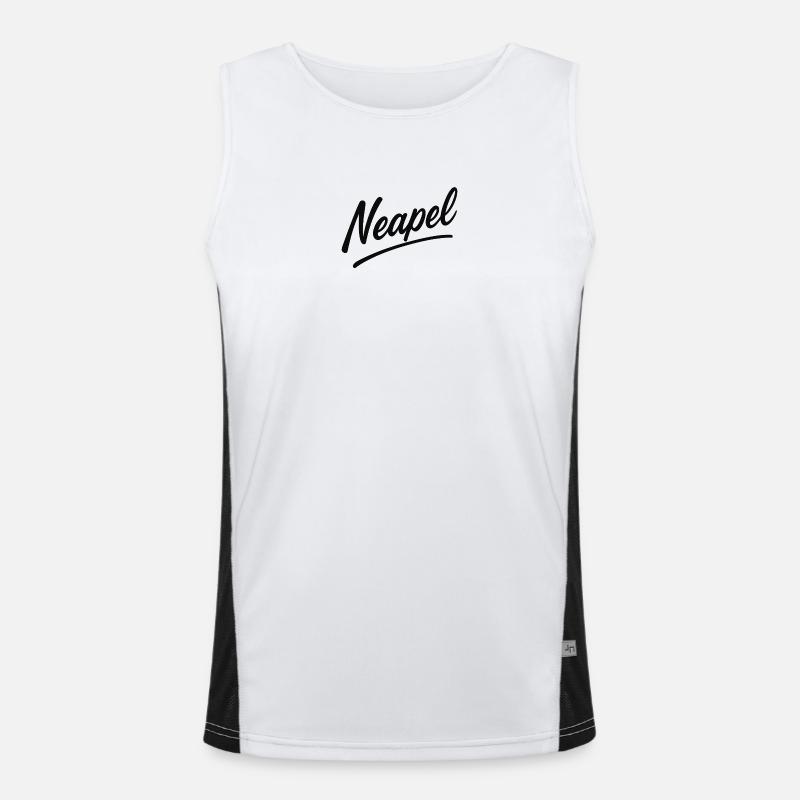 Naples Script Lettering - Men's Functional Contrast Tank Top  - white/black