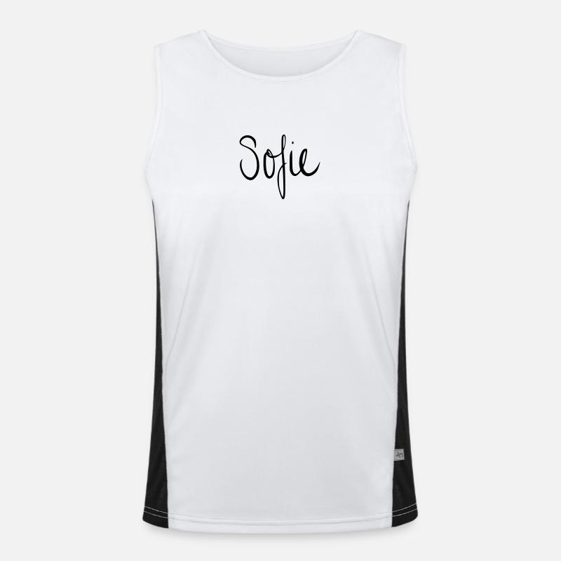 Sofie - Men's Functional Contrast Tank Top  - white/black