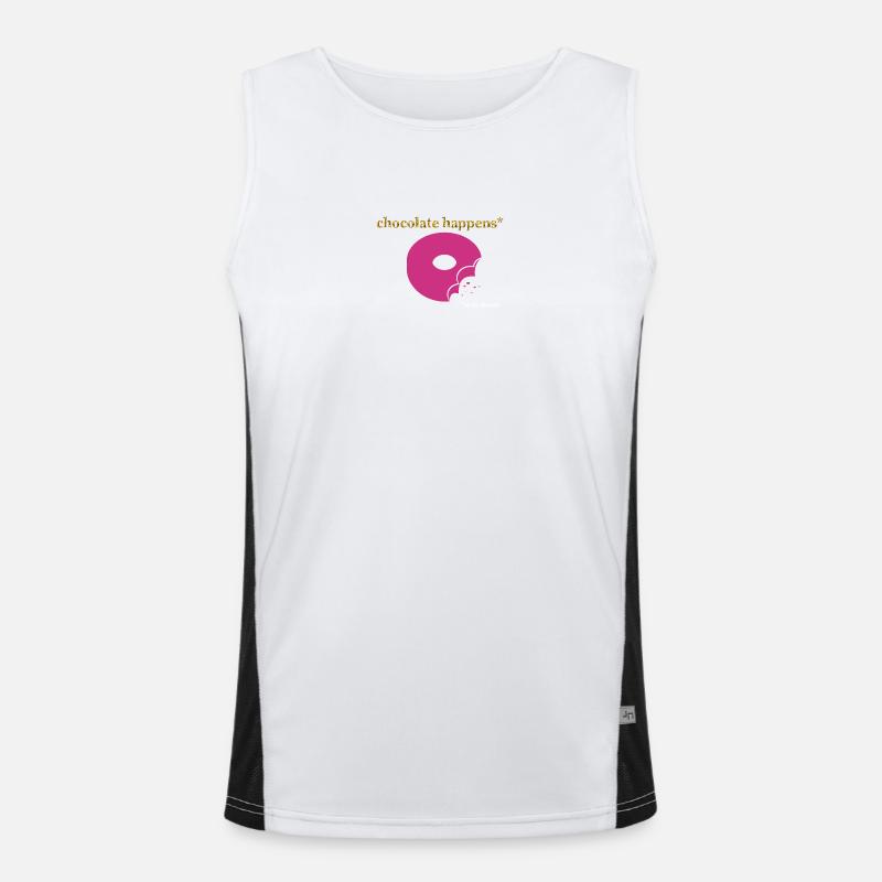 Donut rose avec un accent chocolat Débardeur respirant contrasté Homme 