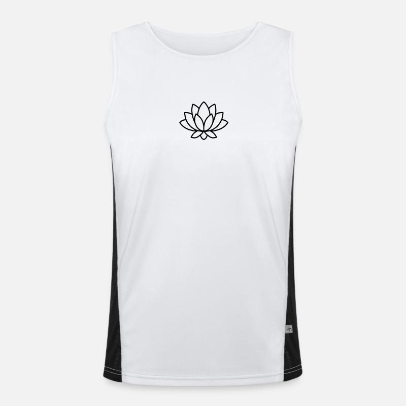 Fleur de lotus minimaliste Débardeur respirant contrasté Homme 