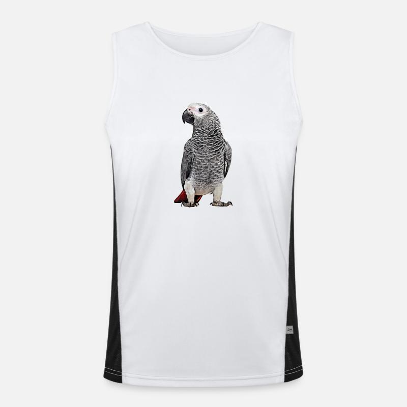 Afrikanischer Graupapagei Funktionelles Kontrast-Tank Top für Männer 