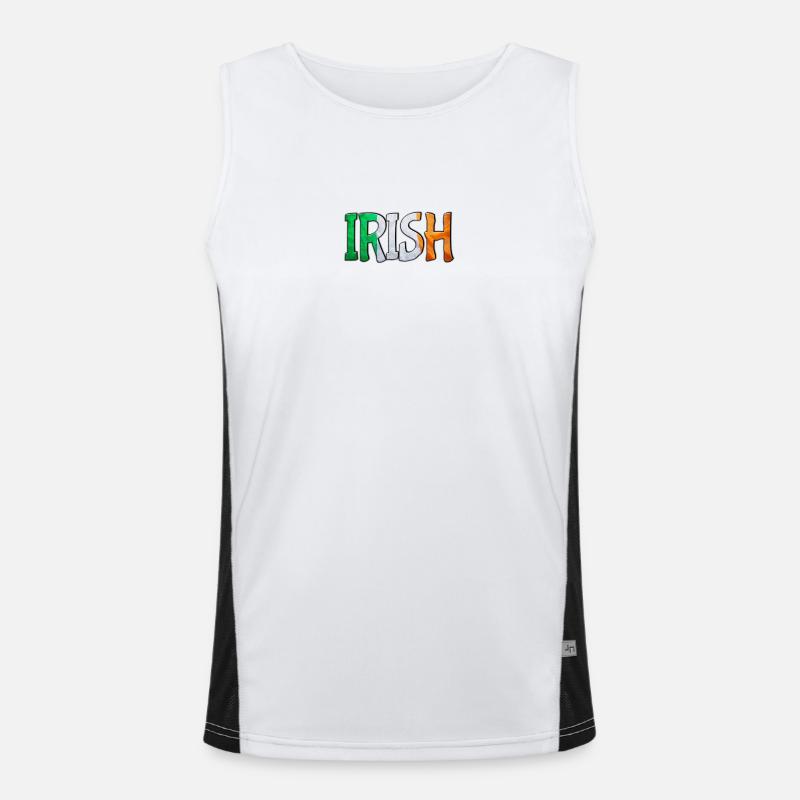 Irish Flag Letters Patchwork Funktionelles Kontrast-Tank Top für Männer 