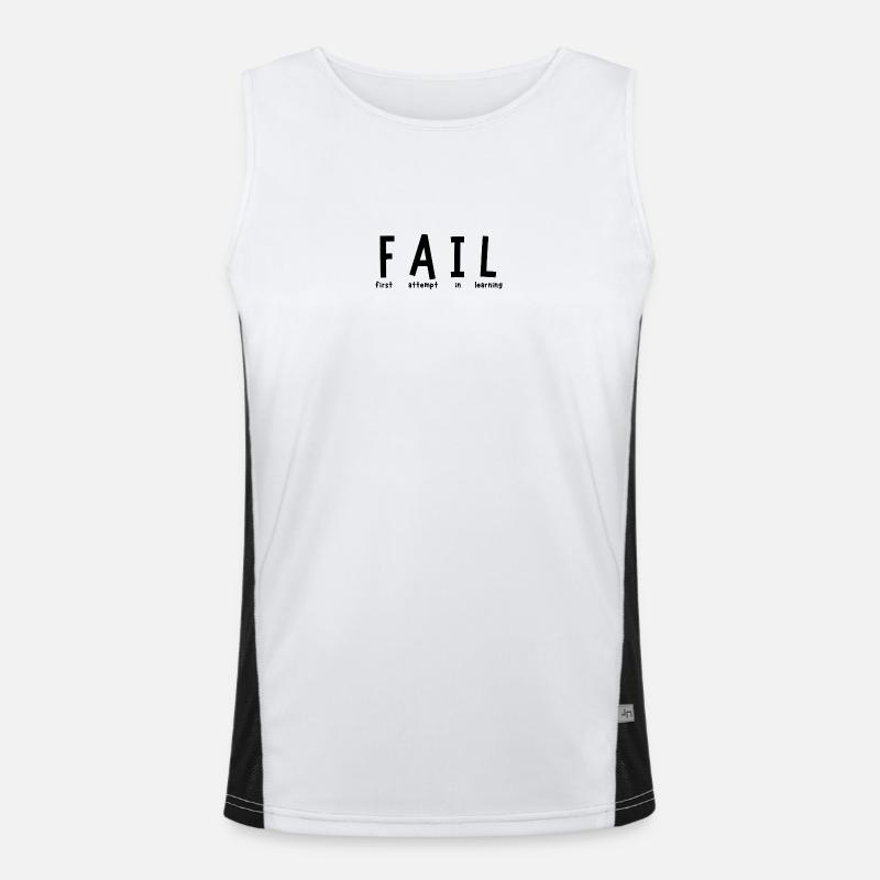 Fail - Men's Functional Contrast Tank Top  - white/black