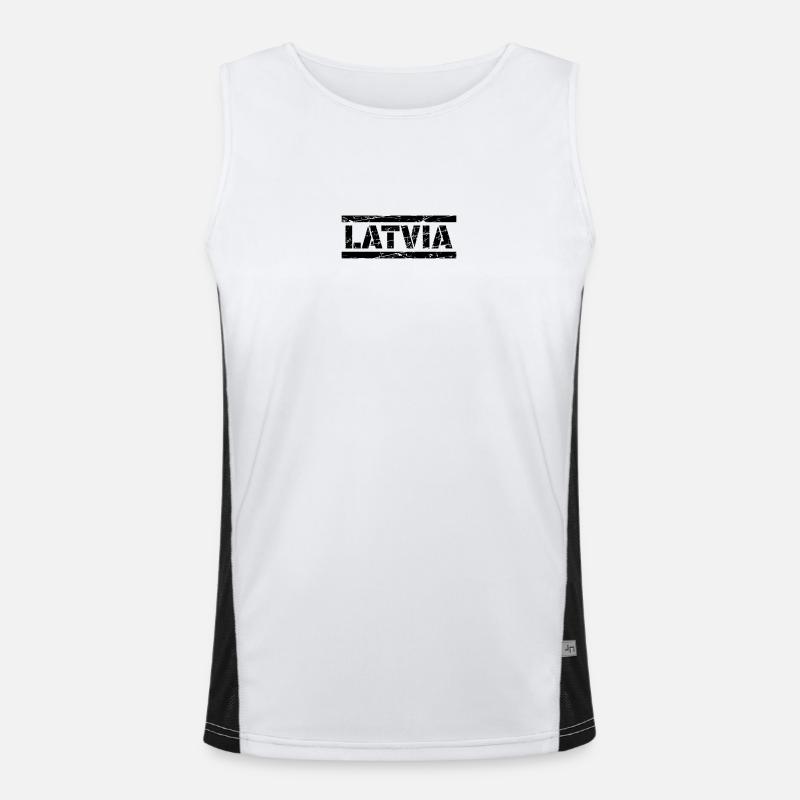 Latvia Funktionelles Kontrast-Tank Top für Männer 