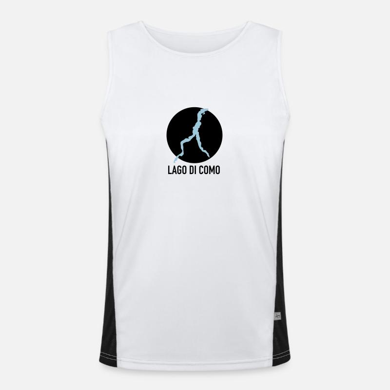 LAGO DI COMO - Lake Como - Men's Functional Contrast Tank Top  - white/black