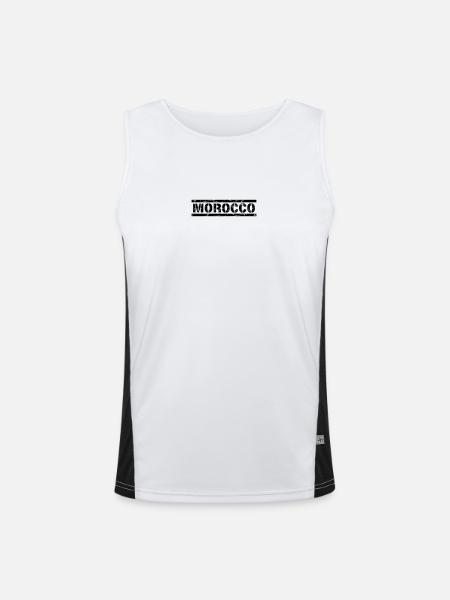 Morocco - Men's Functional Contrast Tank Top - white/black