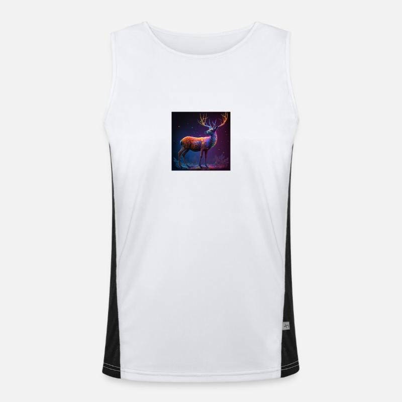 Farbiges Reh, einzigartiges Design Funktionelles Kontrast-Tank Top für Männer 