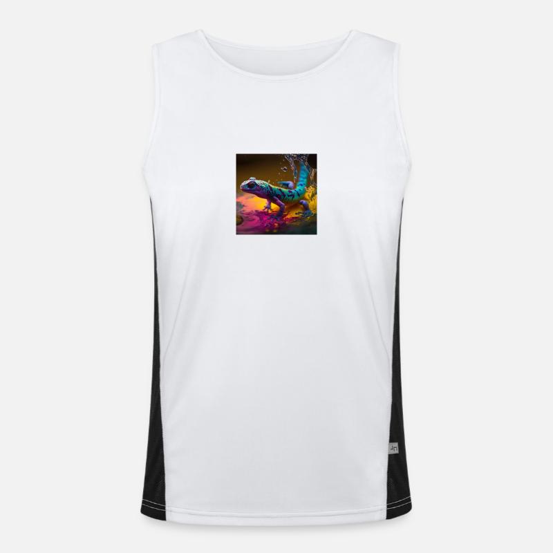 Gecko coloré, design unique Débardeur respirant contrasté Homme 