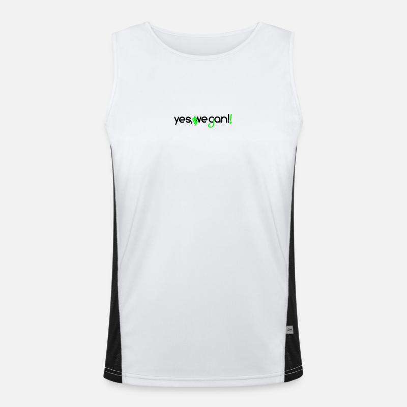 yes we can vegan Funktionelles Kontrast-Tank Top für Männer 