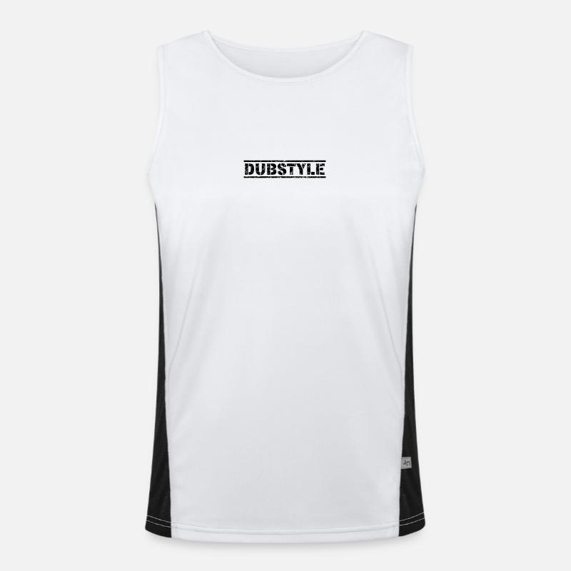 Dubstyle - Men's Functional Contrast Tank Top  - white/black