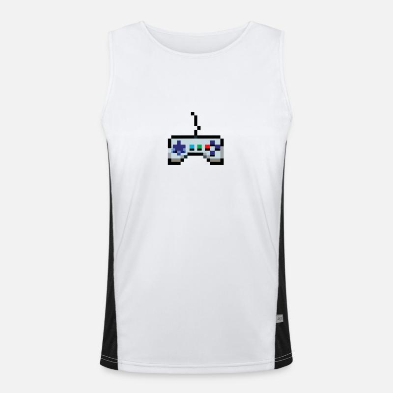 Pixelart Game Controller Gaming Men's Functional Contrast Tank Top 
