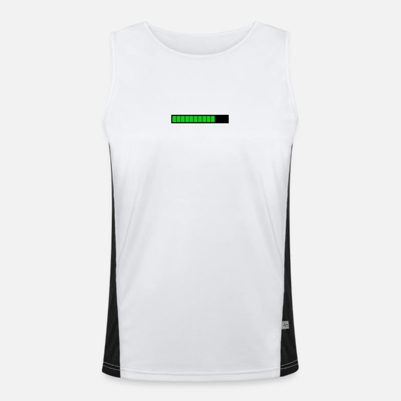 Rectangle loading bar Black Green (75%) - Men's Functional Contrast Tank Top  - white/black