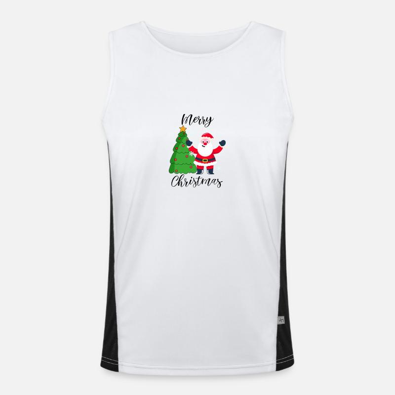 Merry Christmas Design im Comic Stil Funktionelles Kontrast-Tank Top für Männer 
