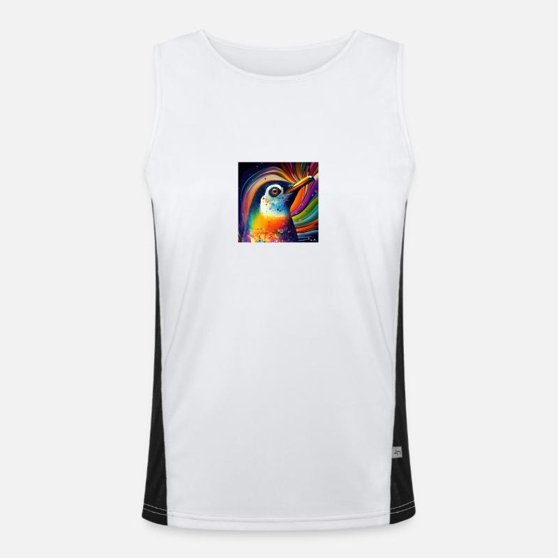 Farbiger Pinguin, einzigartiges Design, Funktionelles Kontrast-Tank Top für Männer 