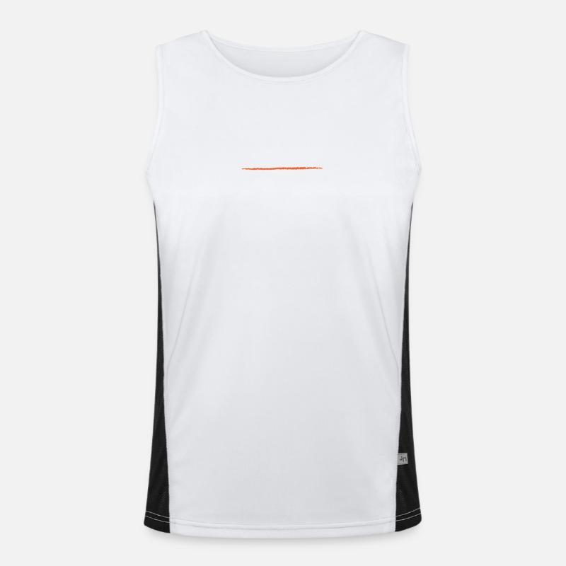 scribbled line | scribbled line - Men's Functional Contrast Tank Top  - white/black