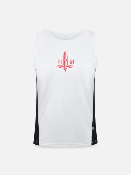 REDTWO CROSS - Men's Functional Contrast Tank Top  - white/black - Front