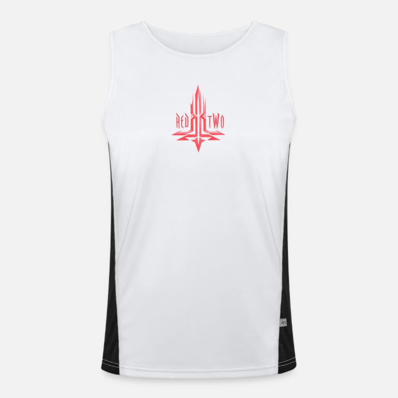 REDTWO CROSS - Men's Functional Contrast Tank Top  - white/black