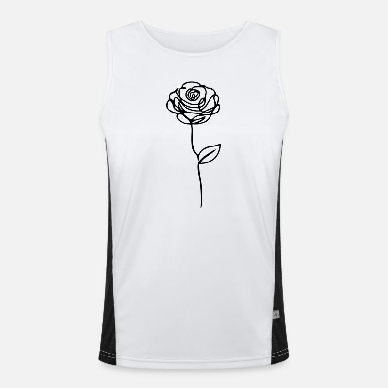 rose - Men's Functional Contrast Tank Top  - white/black