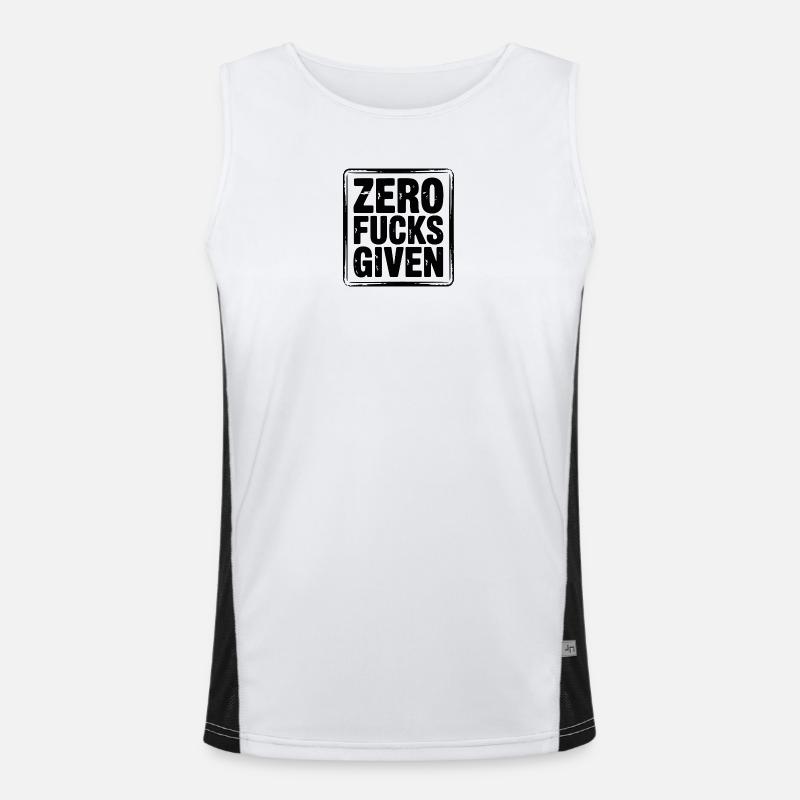 Zero Fucks Given Bold Tee - Men's Functional Contrast Tank Top  - white/black